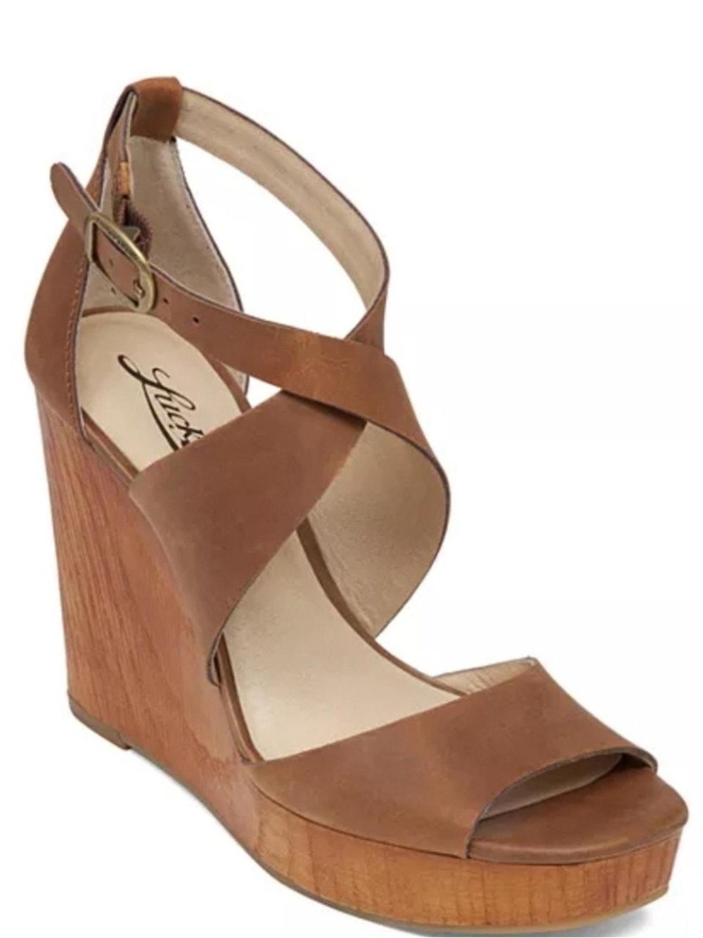 Lucky brand women’s brown cognac sandals